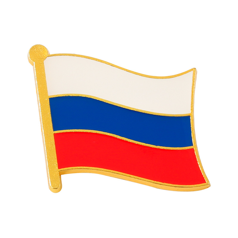 Vintage Fashion Icons - Russian Flag Brooch Ribbon Sign Badge