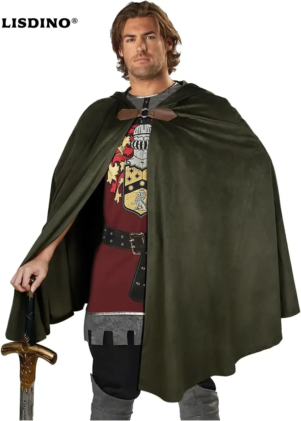 Vintage Trench Coat - Medieval Velvet Hooded Cloak - Renaissance