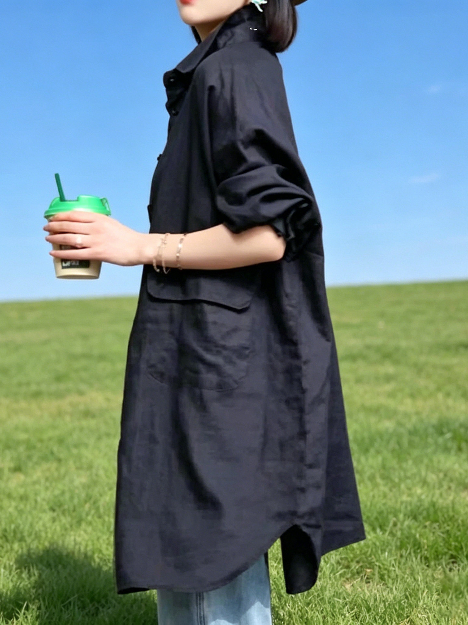 Vintage Fashion Hong Kong - Ladies Loose Style Sun Protection Shirt