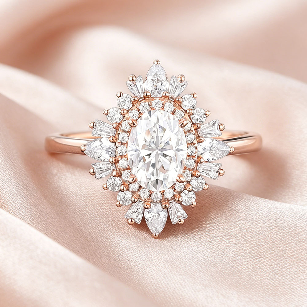 Vintage Fashion Photos - CxsJeremy 1CT 5x7mm Oval Moissanite Engagement