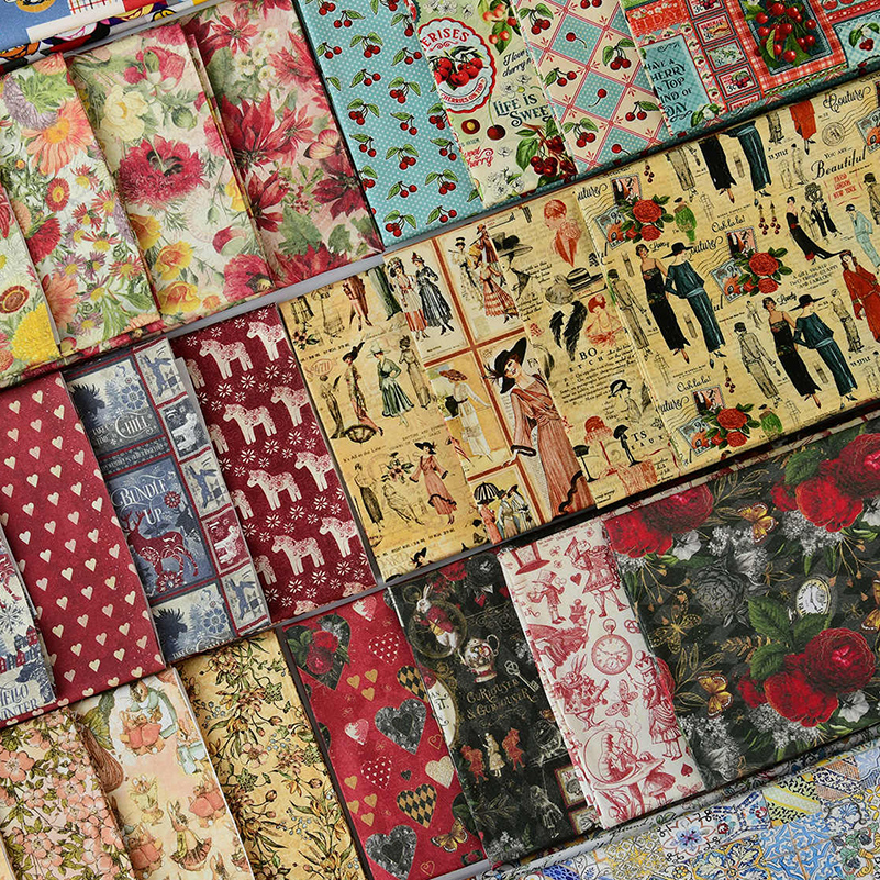 Vintage Fashion Newspaper - Vintage Retro Fabric Newspaper Cherry Floral