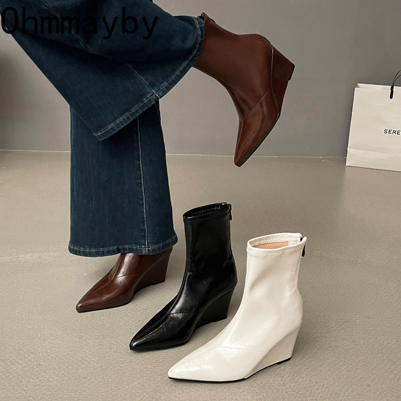 Vintage And Modern Fashion - Autumn Winter Vintage Weges Heel Women