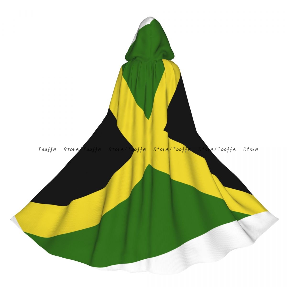 Vintage Trench Coat - Flag Of Jamaica Witch Cloak Halloween
