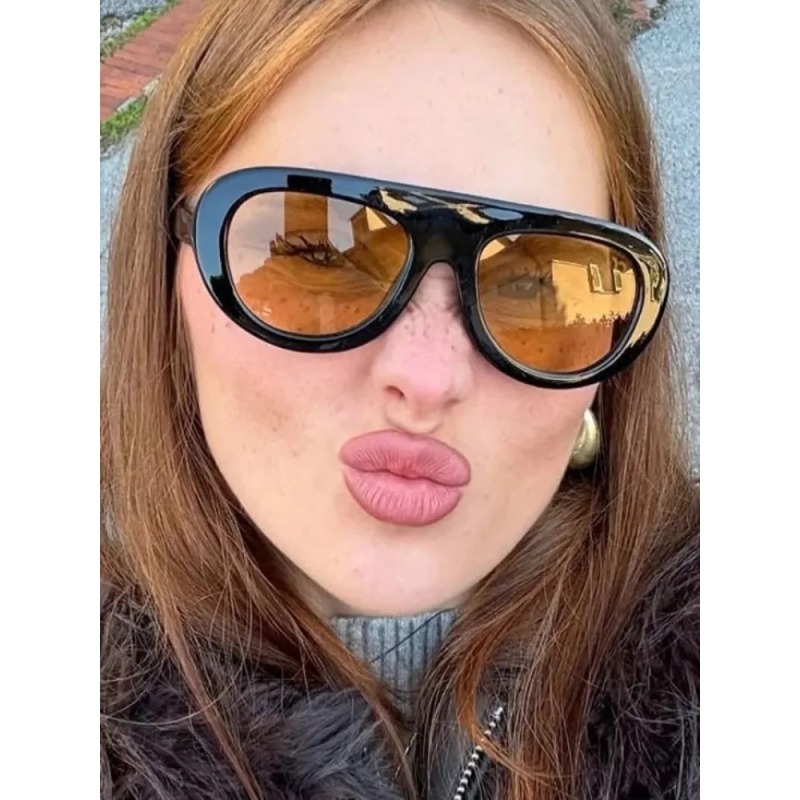 Y2K Retro Round Sunglasses Tre - Vintage Fashion De ulasan dan harga