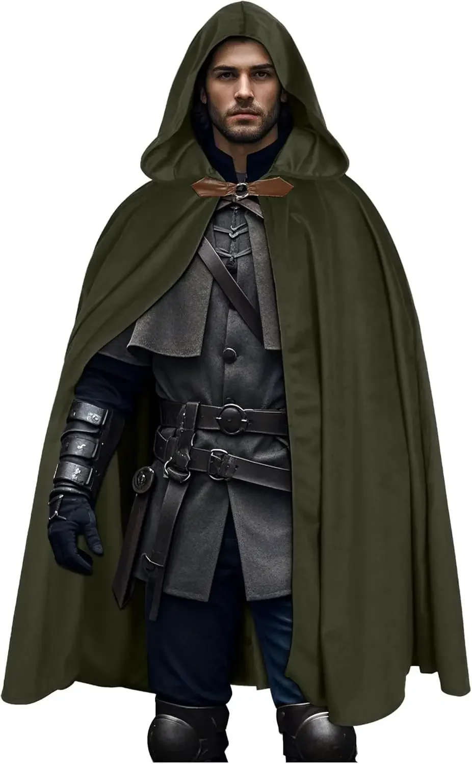 Medieval Velvet Hooded Cloak - - Vintage Trench Coat ulasan dan harga