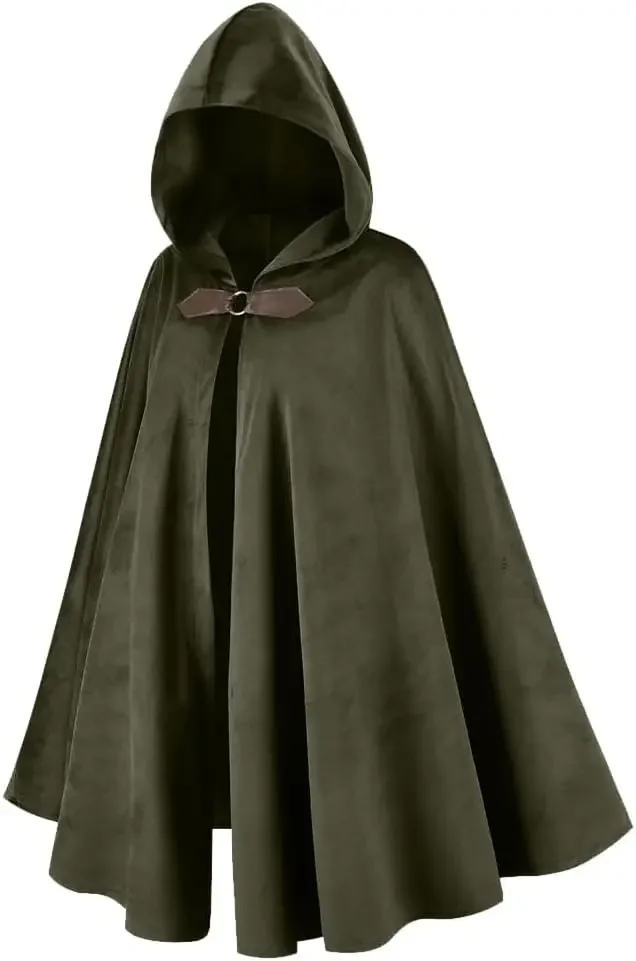 Medieval Velvet Hooded Cloak - - Vintage Trench Coat ulasan dan harga