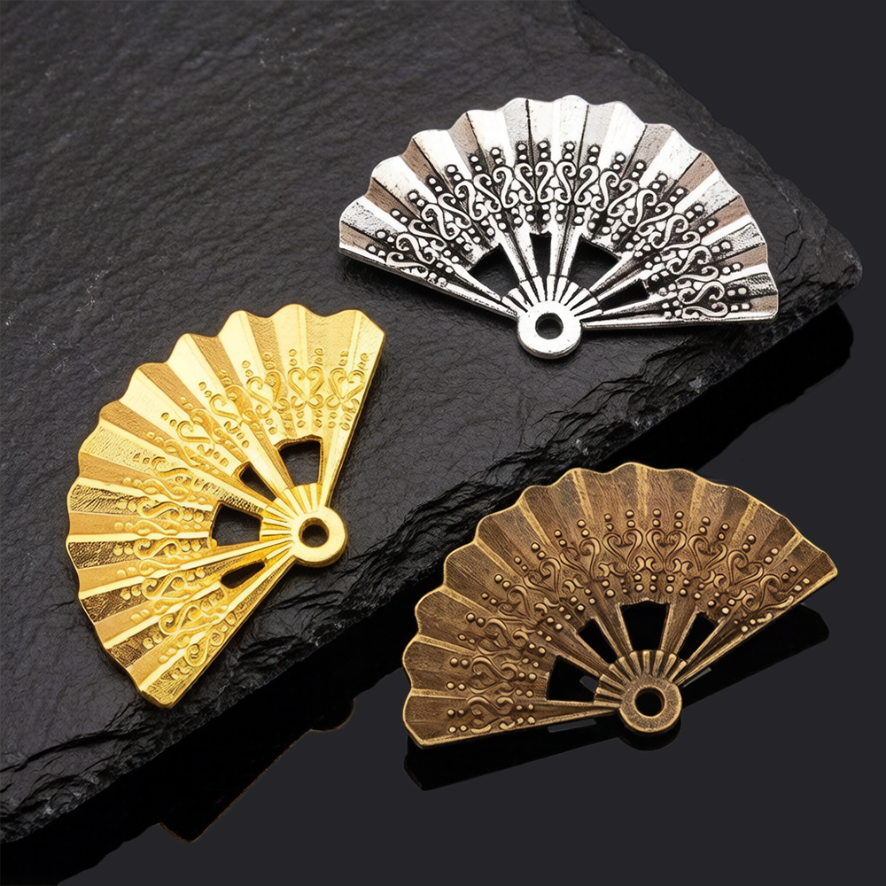10pcs Vintage Charms Fan 21x33 - Vintage Fashion Earrings ulasan dan harga