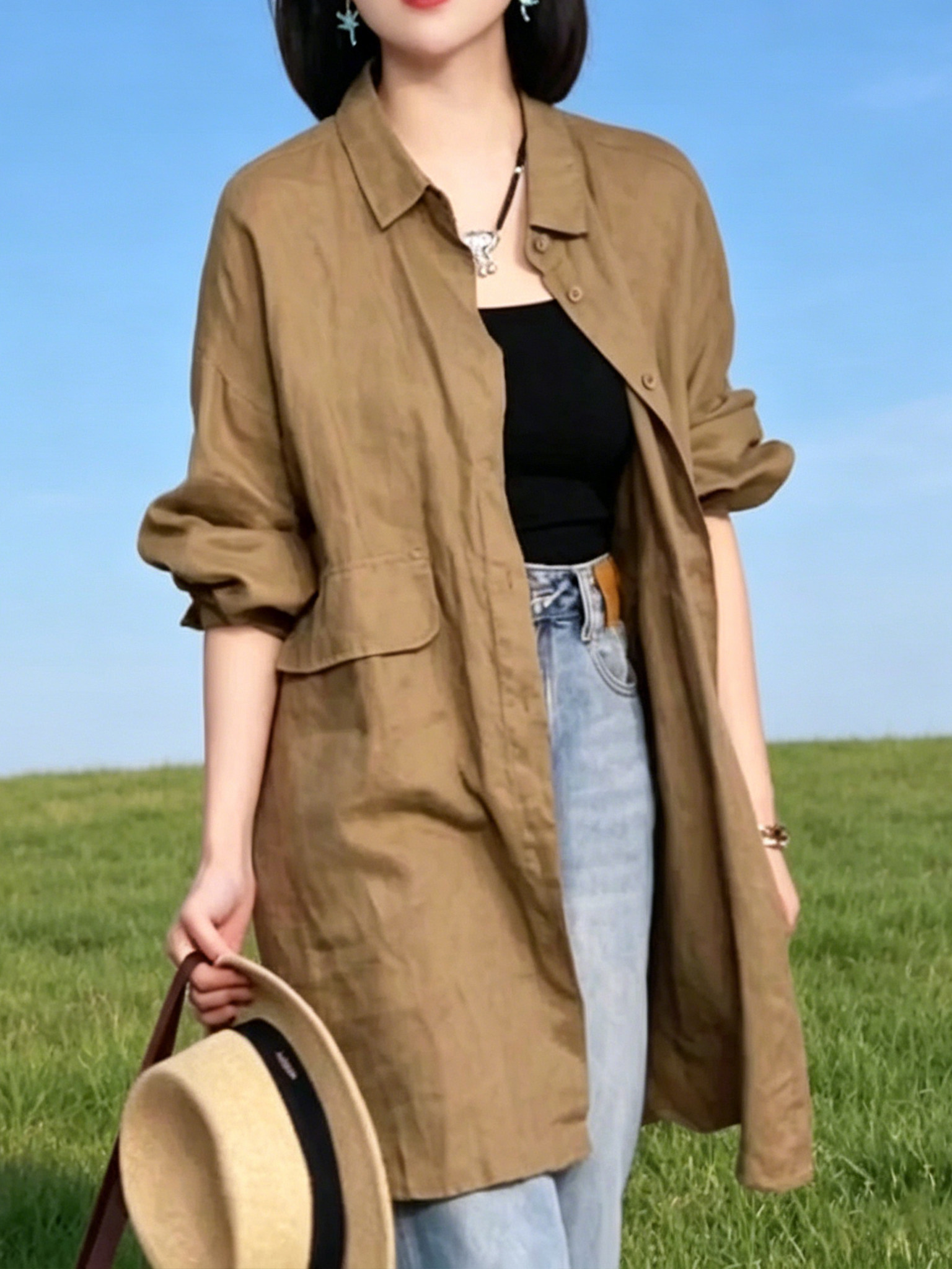 Ladies Loose Style Sun Protect - Vintage Fashion Hong Kong ulasan dan harga