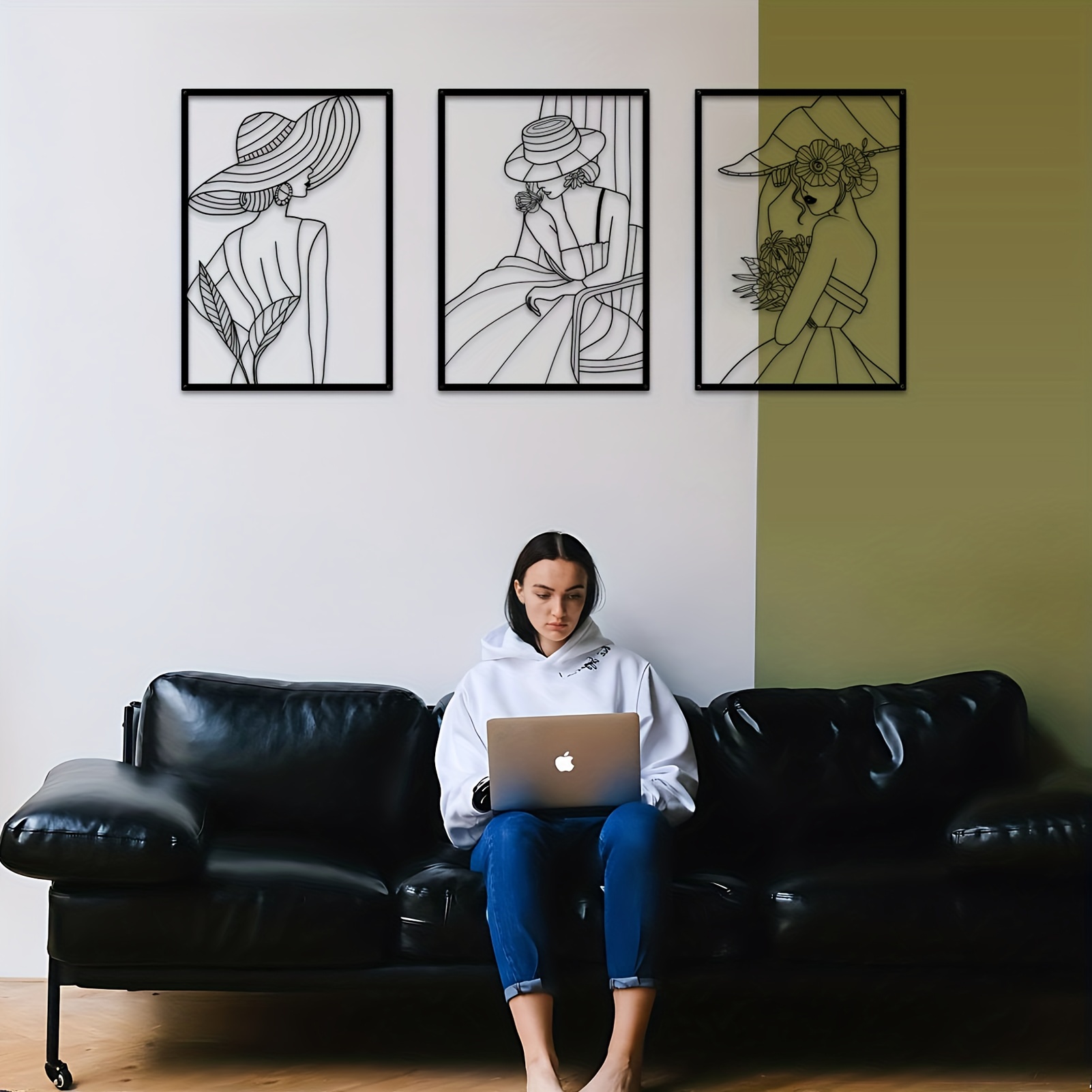 3 Pcs Fashion Lady Metal Wall  - Vintage Fashion Art ulasan dan harga