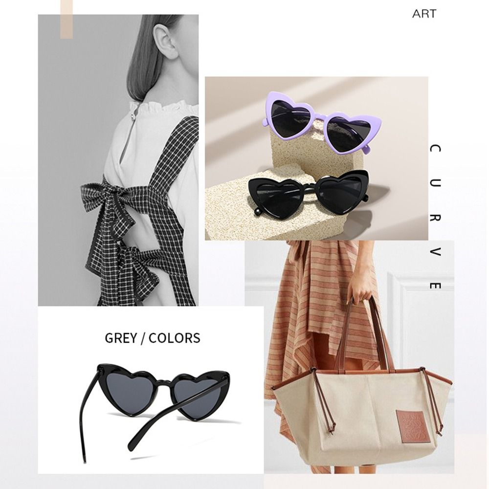 UV Protection Heart-Shaped Sun - Vintage Fashion Girl ulasan dan harga