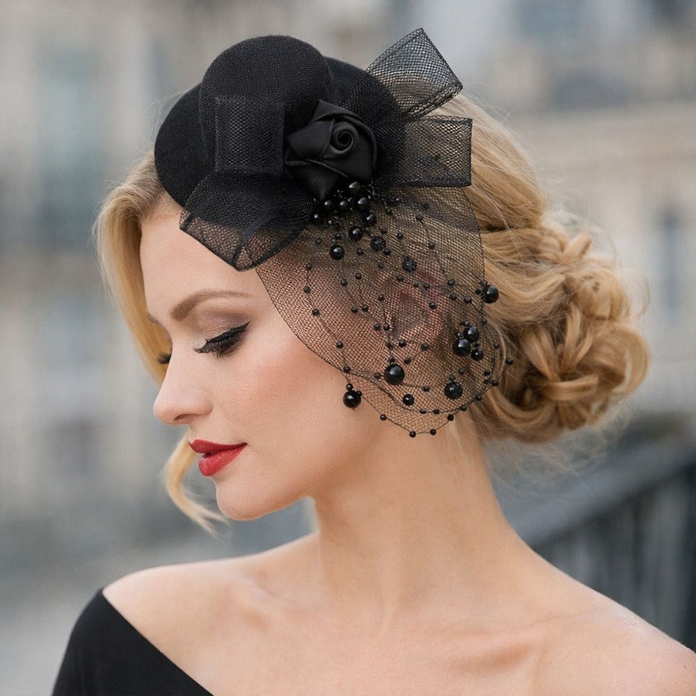 Fashion Elegant Mesh Top Hat B - Vintage Fashion Photos ulasan dan harga
