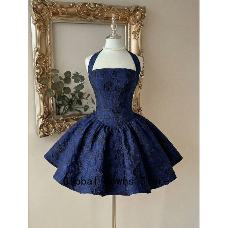 Royal Blue Vintage Halter Prom - Vintage Fashion Hong Kong ulasan dan harga