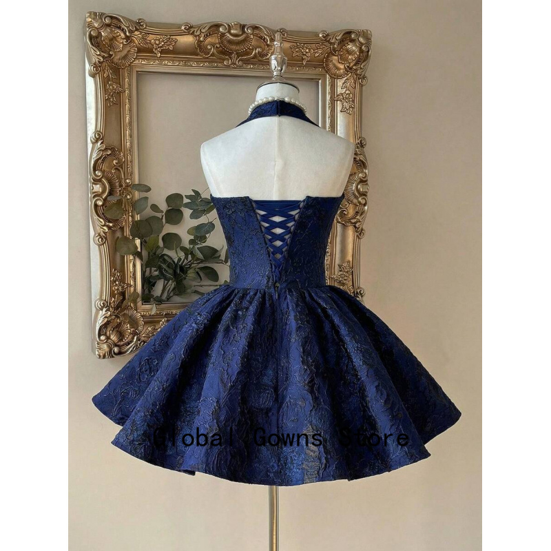 Royal Blue Vintage Halter Prom - Vintage Fashion Hong Kong ulasan dan harga