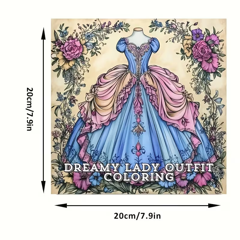 Dreamy Lady Outfit Adult Color - Vintage Fashion Coloring Pages ulasan dan harga