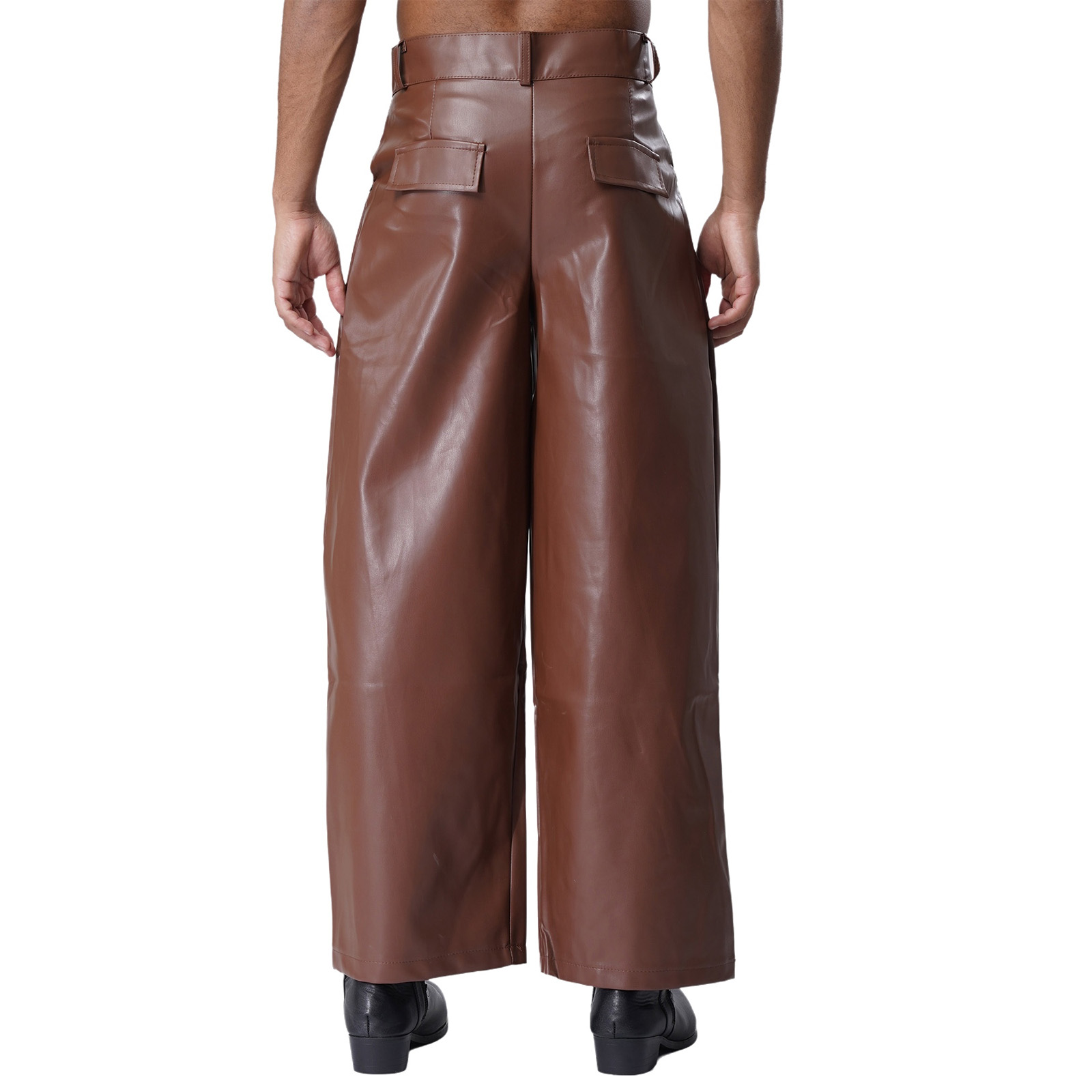 Mens Fashionable Matte Faux Le - Vintage Fashion Club ulasan dan harga