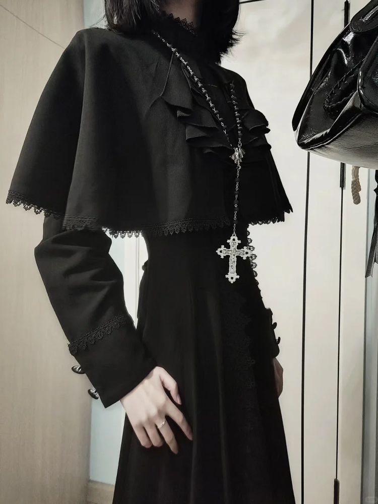 Japanese Gothic  Black Elegant - Vintage Fashion Fabrics ulasan dan harga