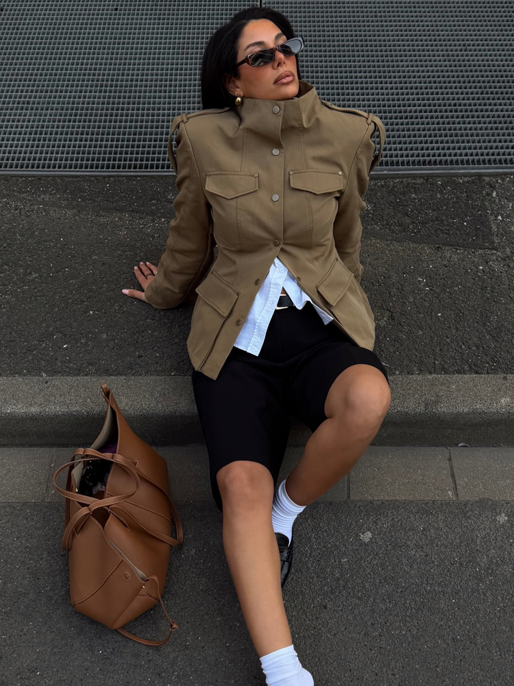 HH Fashion Women Slim Safari B - Vintage Trench Coat ulasan dan harga