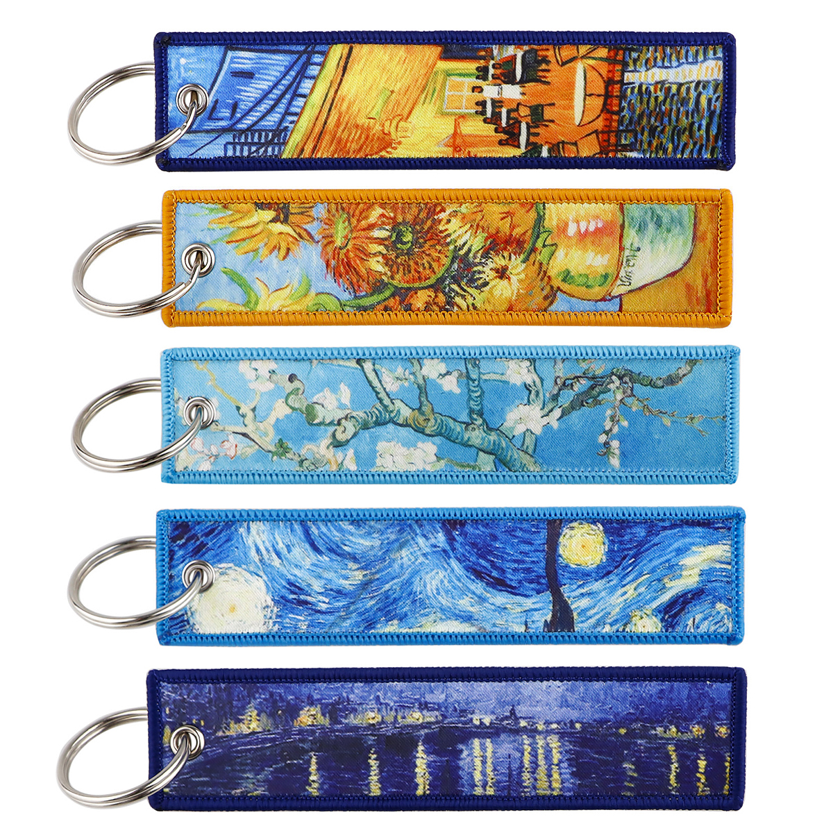 Van Gogh Embroidered Key Tag K - Vintage Fashion Tags ulasan dan harga