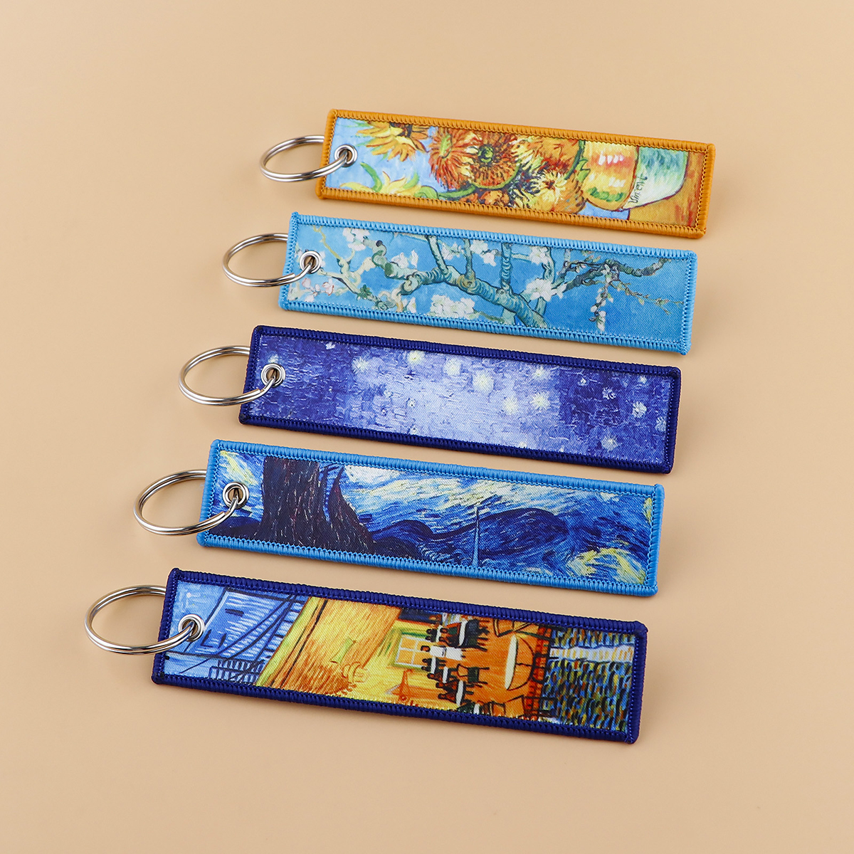 Van Gogh Embroidered Key Tag K - Vintage Fashion Tags ulasan dan harga