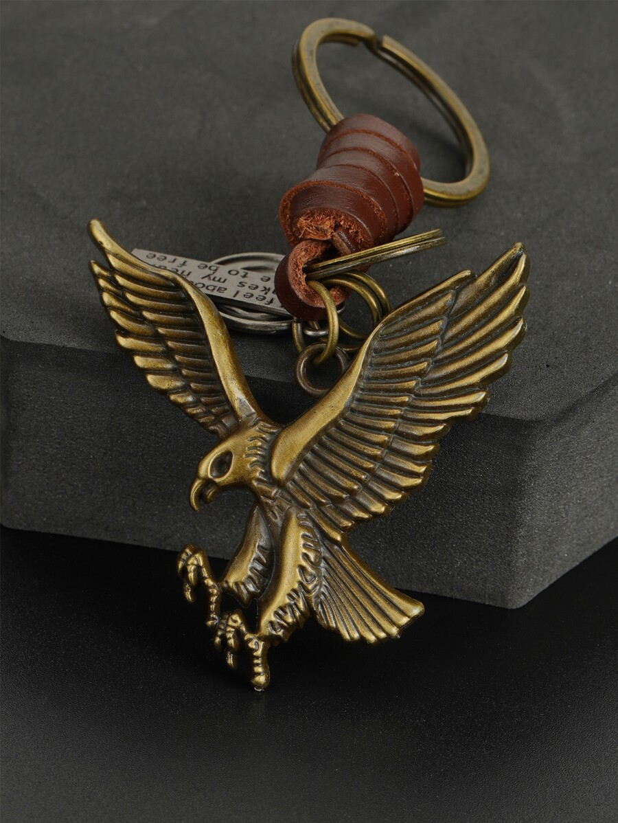 Eagle Charm Keychain With Slog - Vintage Fashion Tags ulasan dan harga