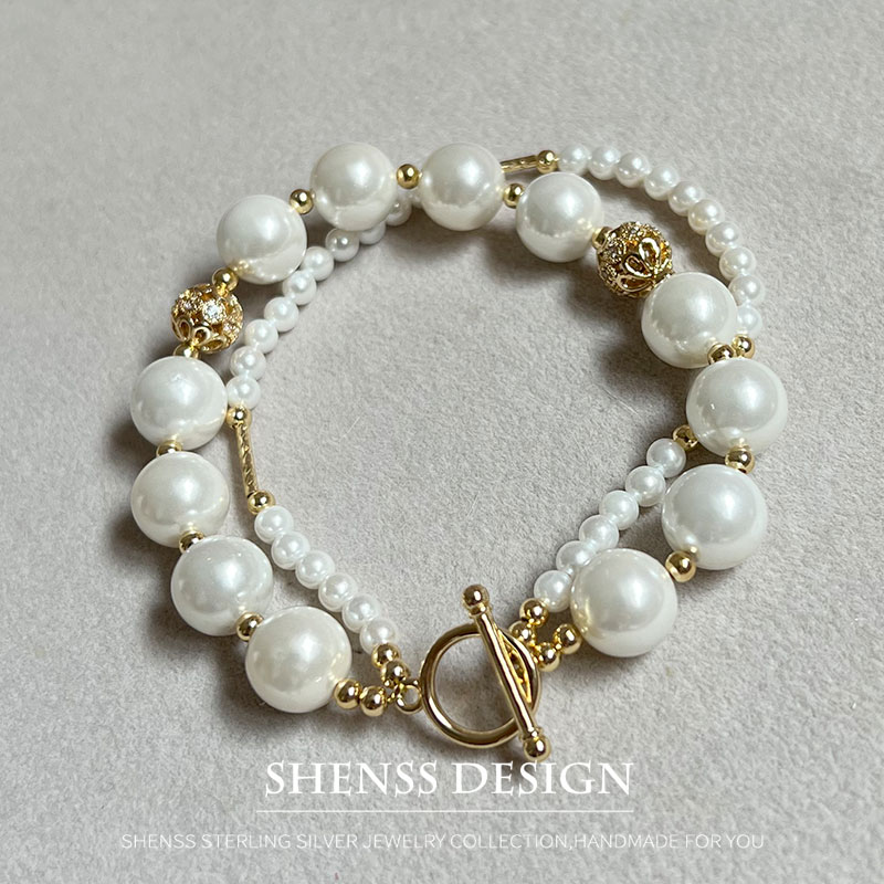 Double layer imitation pearl c - Vintage Fashion Photos ulasan dan harga