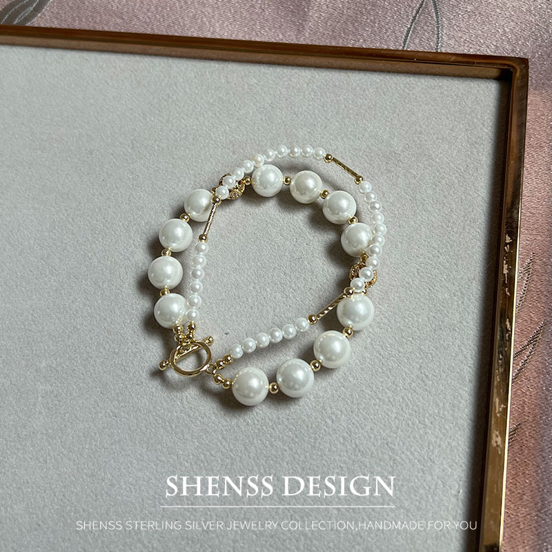Double layer imitation pearl c - Vintage Fashion Photos ulasan dan harga