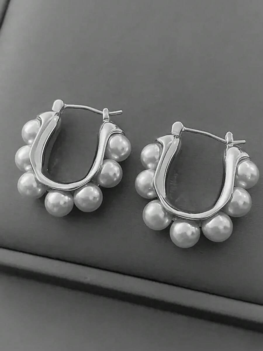 2pcs Vintage French Faux Pearl - Vintage Fashion Earrings ulasan dan harga