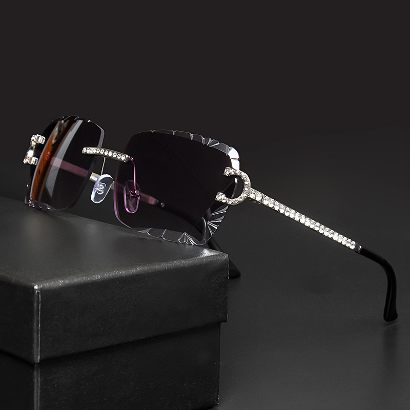 Fashion Rimless Square Sunglas - Vintage Fashion Girl ulasan dan harga