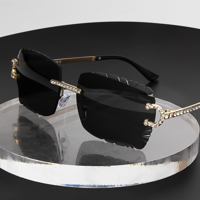 Fashion Rimless Square Sunglas - Vintage Fashion Girl ulasan dan harga