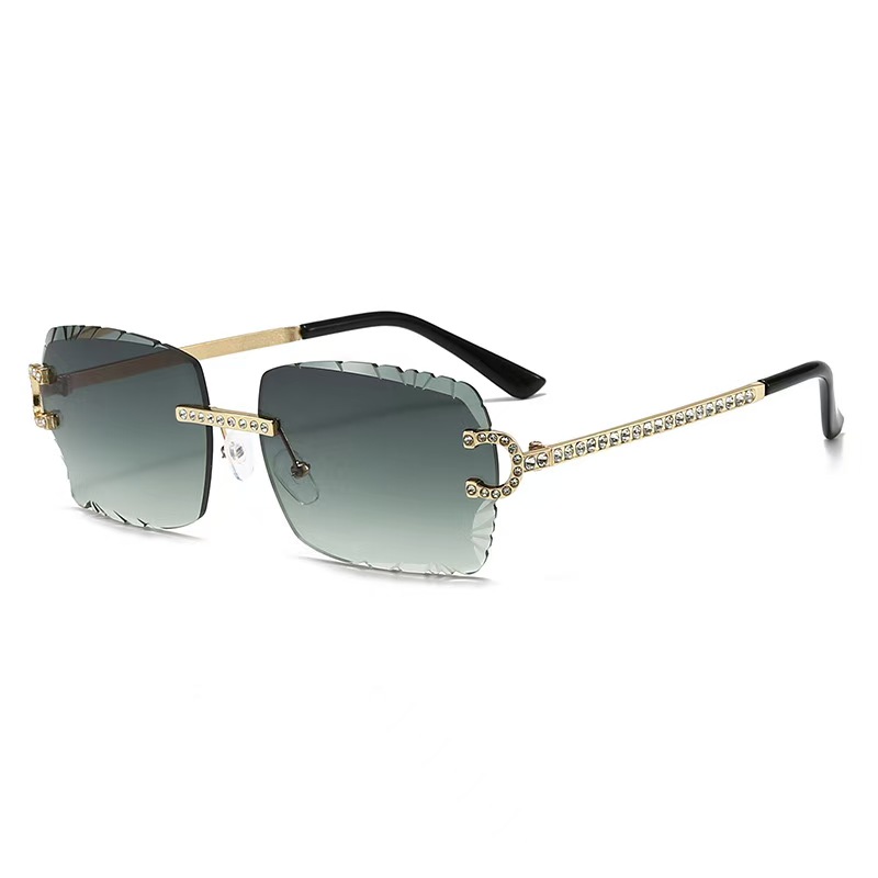 Fashion Rimless Square Sunglas - Vintage Fashion Girl ulasan dan harga