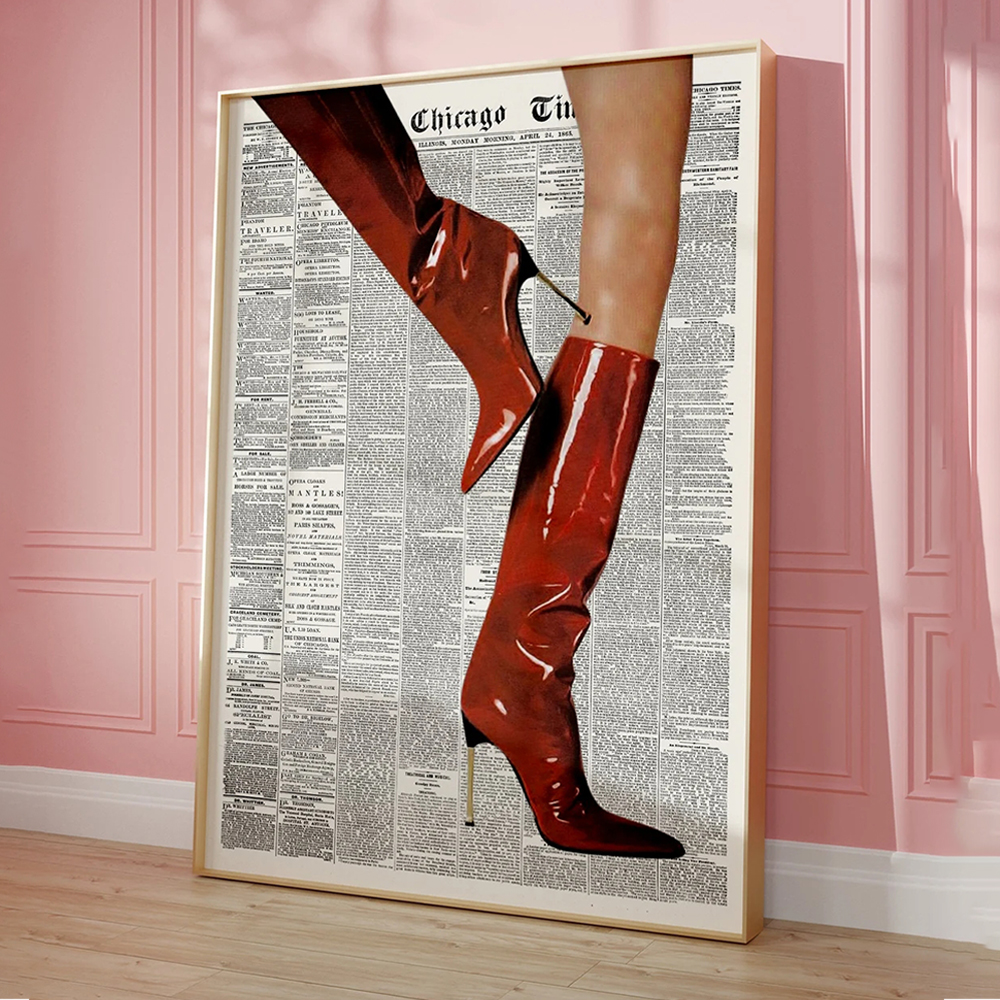 Modern Retro Newspaper Red Boo - Vintage Fashion Newspaper ulasan dan harga