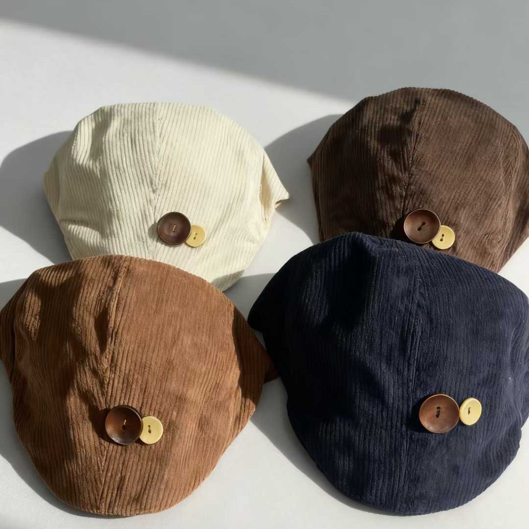 Vintage Brown Corduroy Beret W - Vintage Fashion Newspaper ulasan dan harga