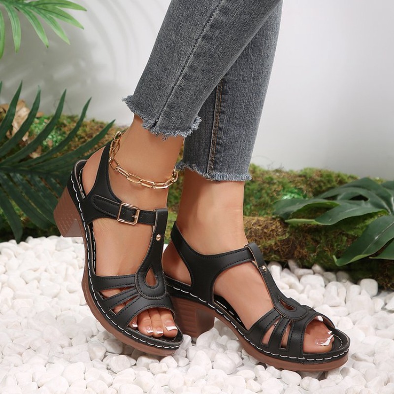 Women Vintage Sandals Block Mi - Vintage And Modern Fashion ulasan dan harga