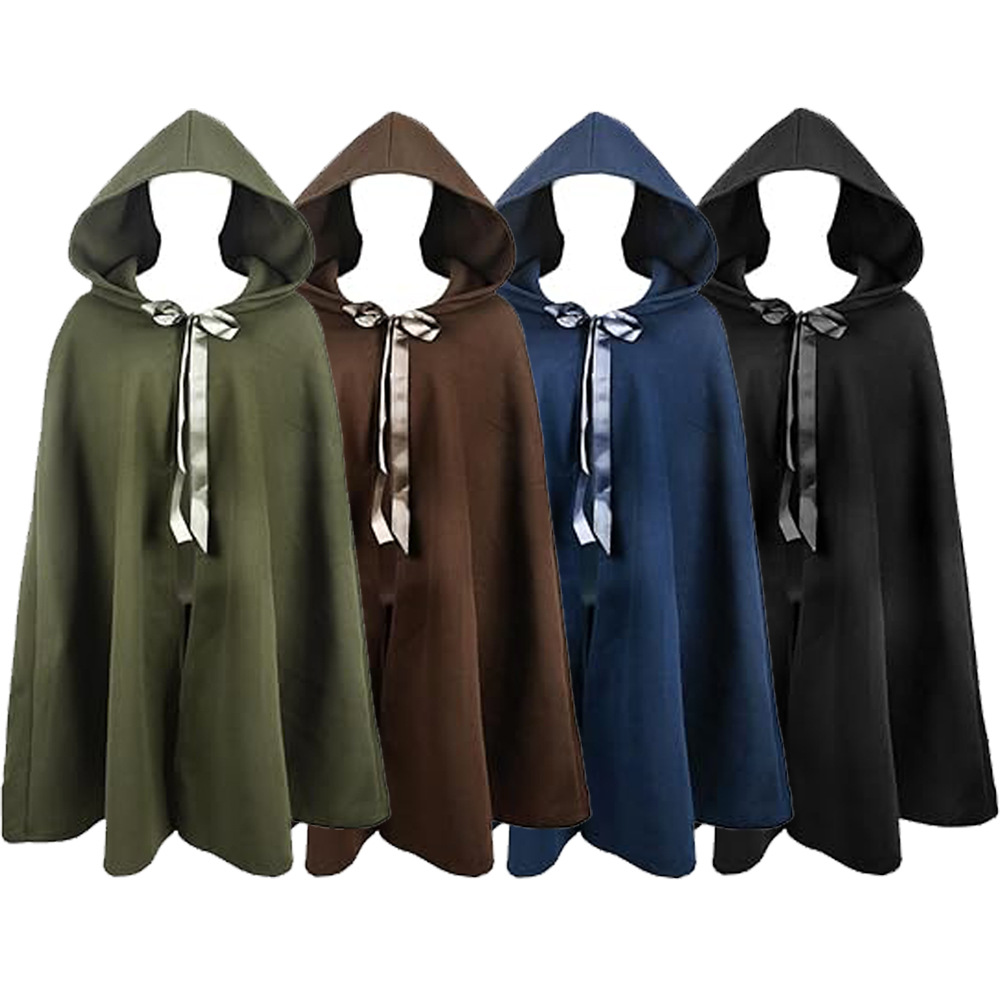 Mens Renaissance Hooded Frodo  - Vintage Trench Coat ulasan dan harga
