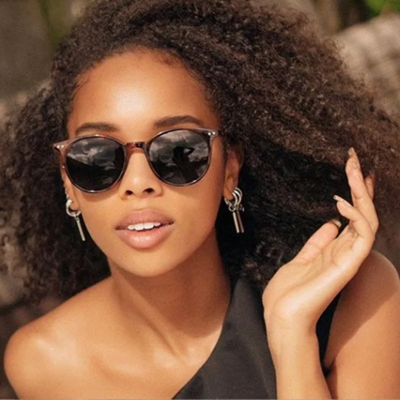 Vintage Fashion Round Sunglass - Vintage Fashion Girl ulasan dan harga