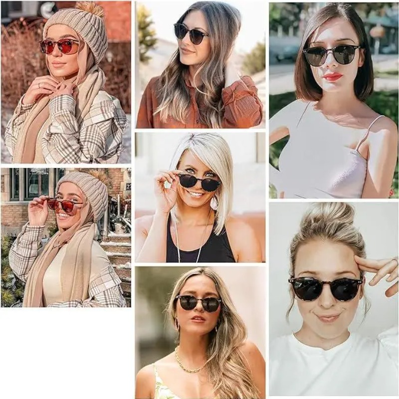 Vintage Fashion Round Sunglass - Vintage Fashion Girl ulasan dan harga