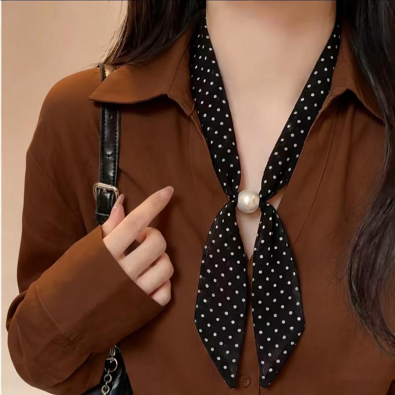 Vintage Polka Dot Chiffon Bead - Vintage Fashion Outfit ulasan dan harga