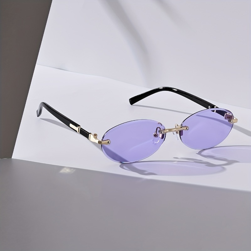 Sexy Small Oval Punk Sunglasse - Vintage Fashion Girl ulasan dan harga