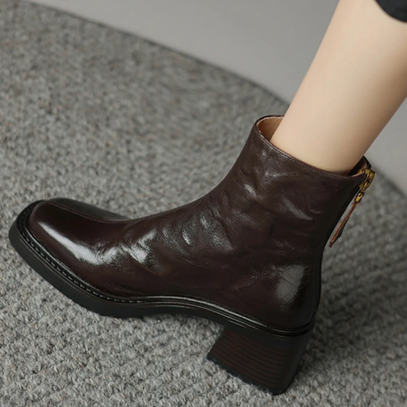 Autumn Vintage Thick Heel Wome - Vintage Fashion Ladies ulasan dan harga